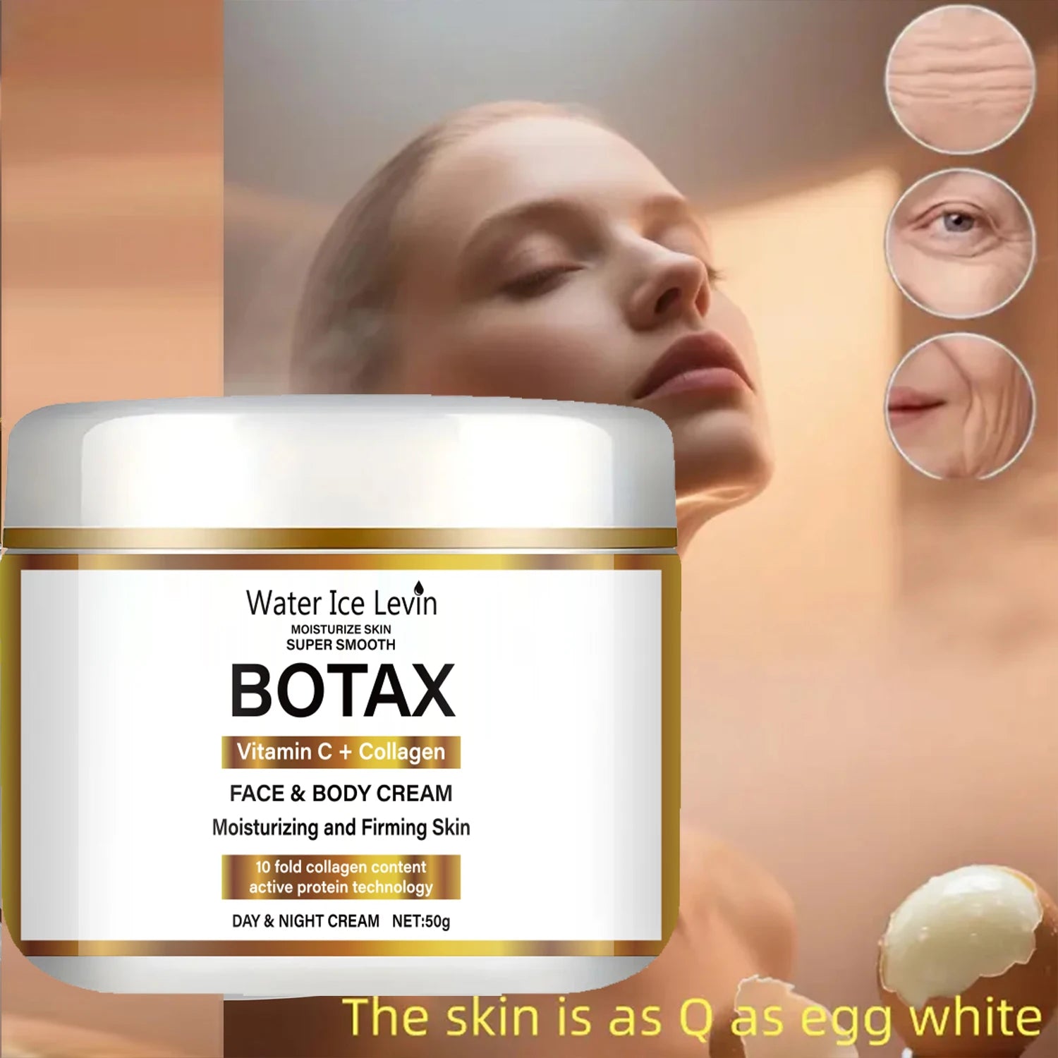 Crème de collagène à la niacinamide, crème hydratante pour le visage raffermissante, utilisation de jour et de nuit, contenant de la vitamine C, hydratant et nourrissant les peaux sensibles