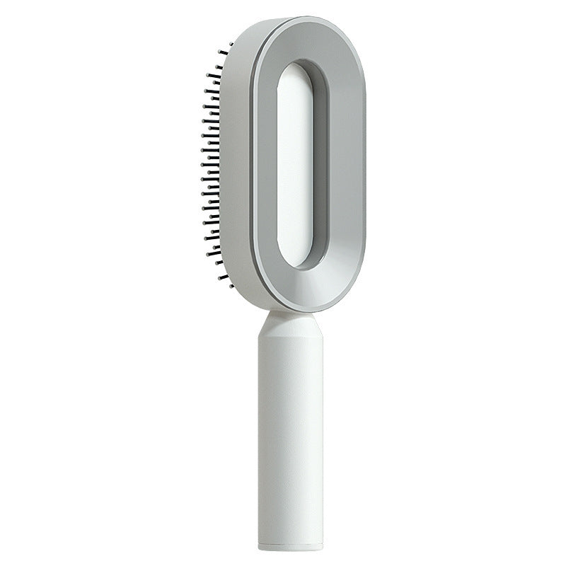 Self-cleaning hairbrush for women, one-touch cleaning, hair loss, airbag, massage, scalp comb, anti-static hairbrush