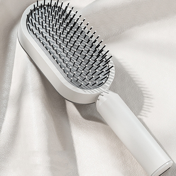 Self-cleaning hairbrush for women, one-touch cleaning, hair loss, airbag, massage, scalp comb, anti-static hairbrush