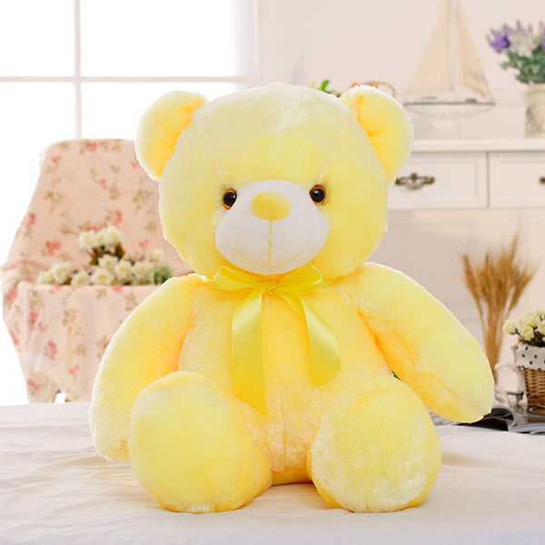Créatif éclairage LED ours en peluche animaux en peluche jouet coloré brillant cadeau de noël pour enfants oreiller