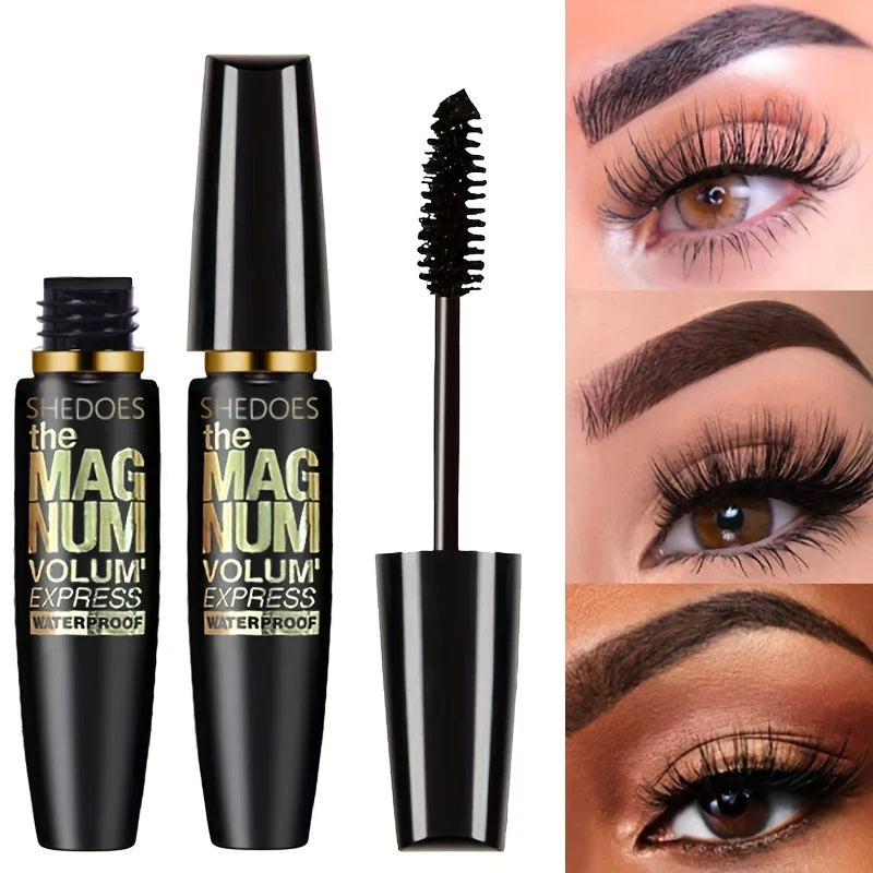 4D Black Mascara Thickening, Lengthening, Curling, Waterproof Liquid Fiber Mascara 