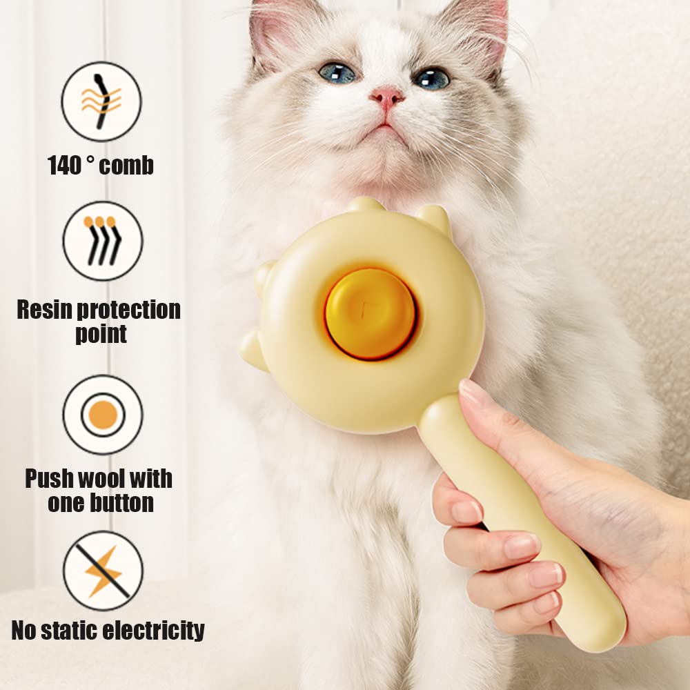 Pet Hair Cleaning Brush Cat Grooming Brush with Release Button Hair Cleaning Brush