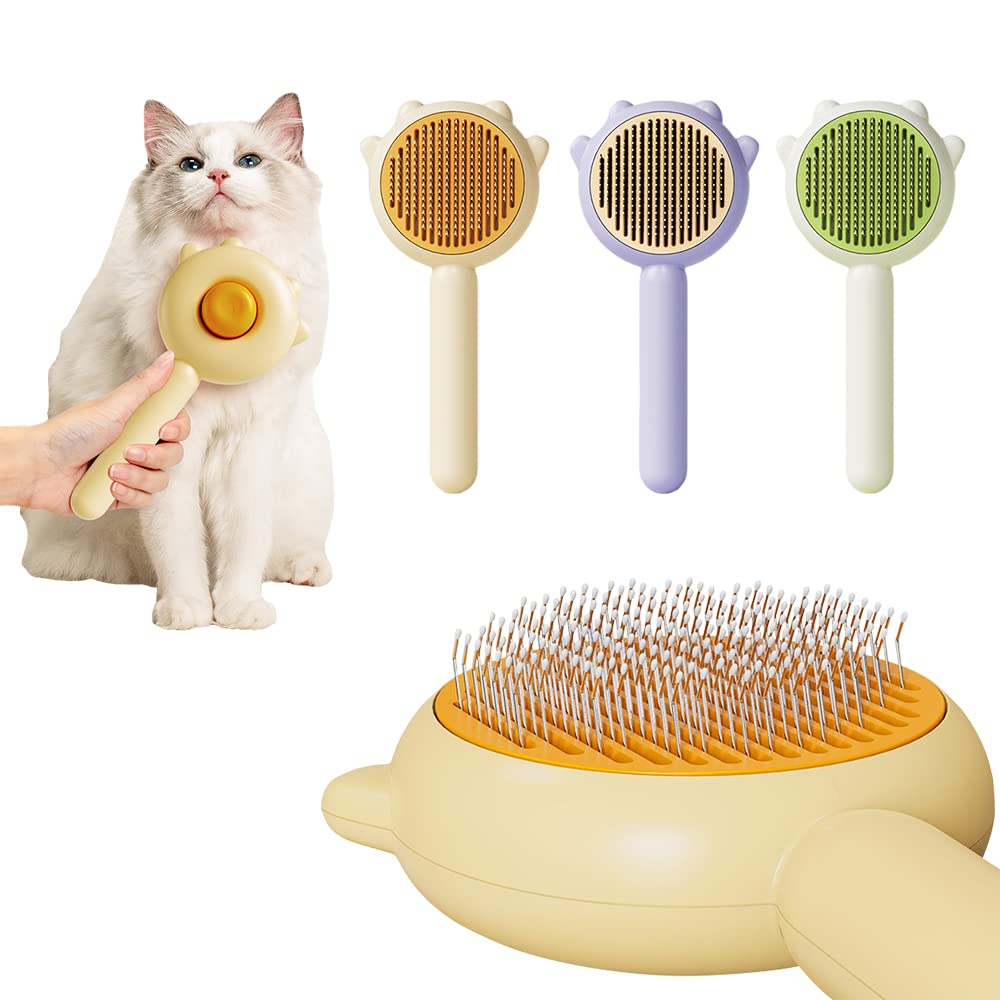 Pet Hair Cleaning Brush Cat Grooming Brush with Release Button Hair Cleaning Brush