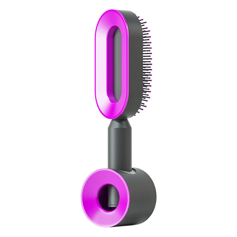 Self-cleaning hairbrush for women, one-touch cleaning, hair loss, airbag, massage, scalp comb, anti-static hairbrush