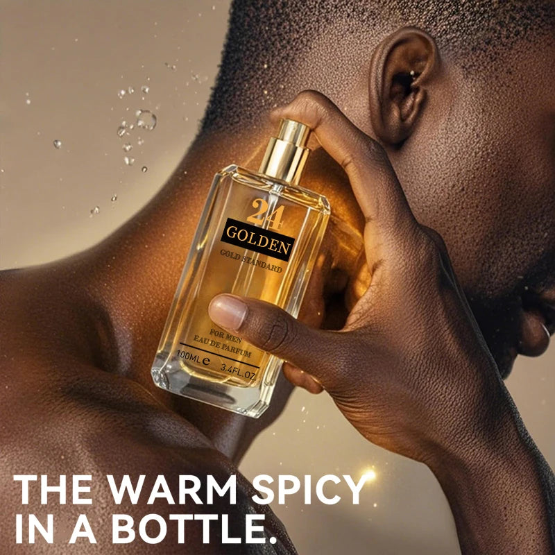 3.4 Fl Oz Men's Eau De Toilette Spray, With Amber &amp; Cinnamon Long-Lasting Perfume, Perfect For Dating, Daily Life, Parties, Gift 