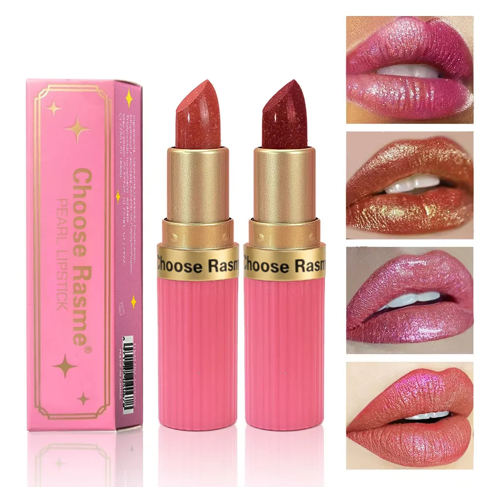 Rouge à lèvres en velours à paillettes rose nacré Métallique Imperméable longue durée Matte Shimmer Diamond Lipstick Women Makeup Cosmetic