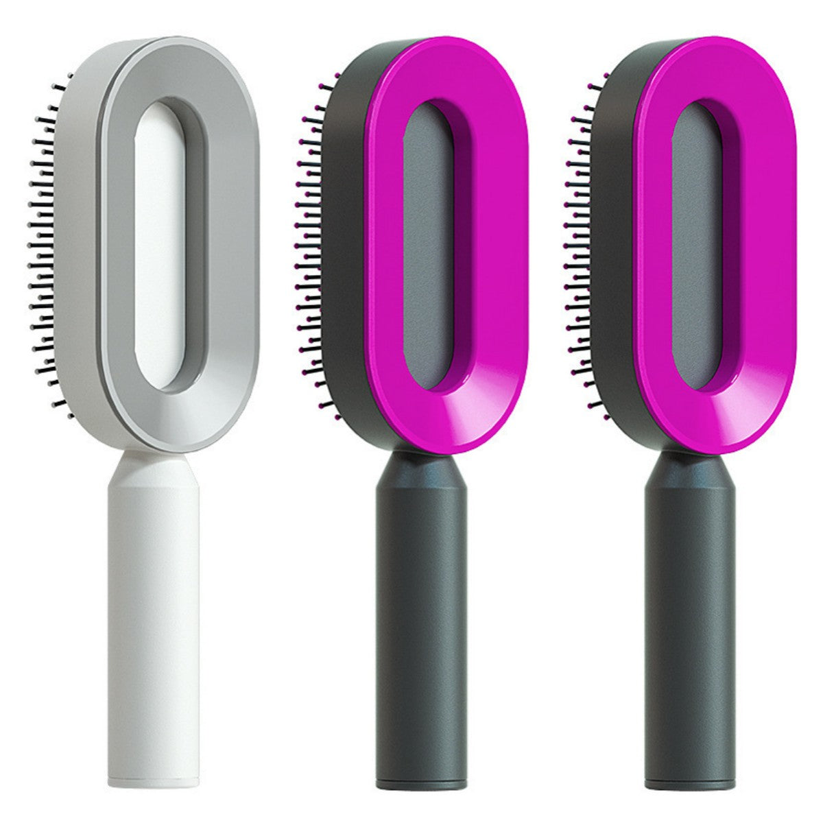Self-cleaning hairbrush for women, one-touch cleaning, hair loss, airbag, massage, scalp comb, anti-static hairbrush
