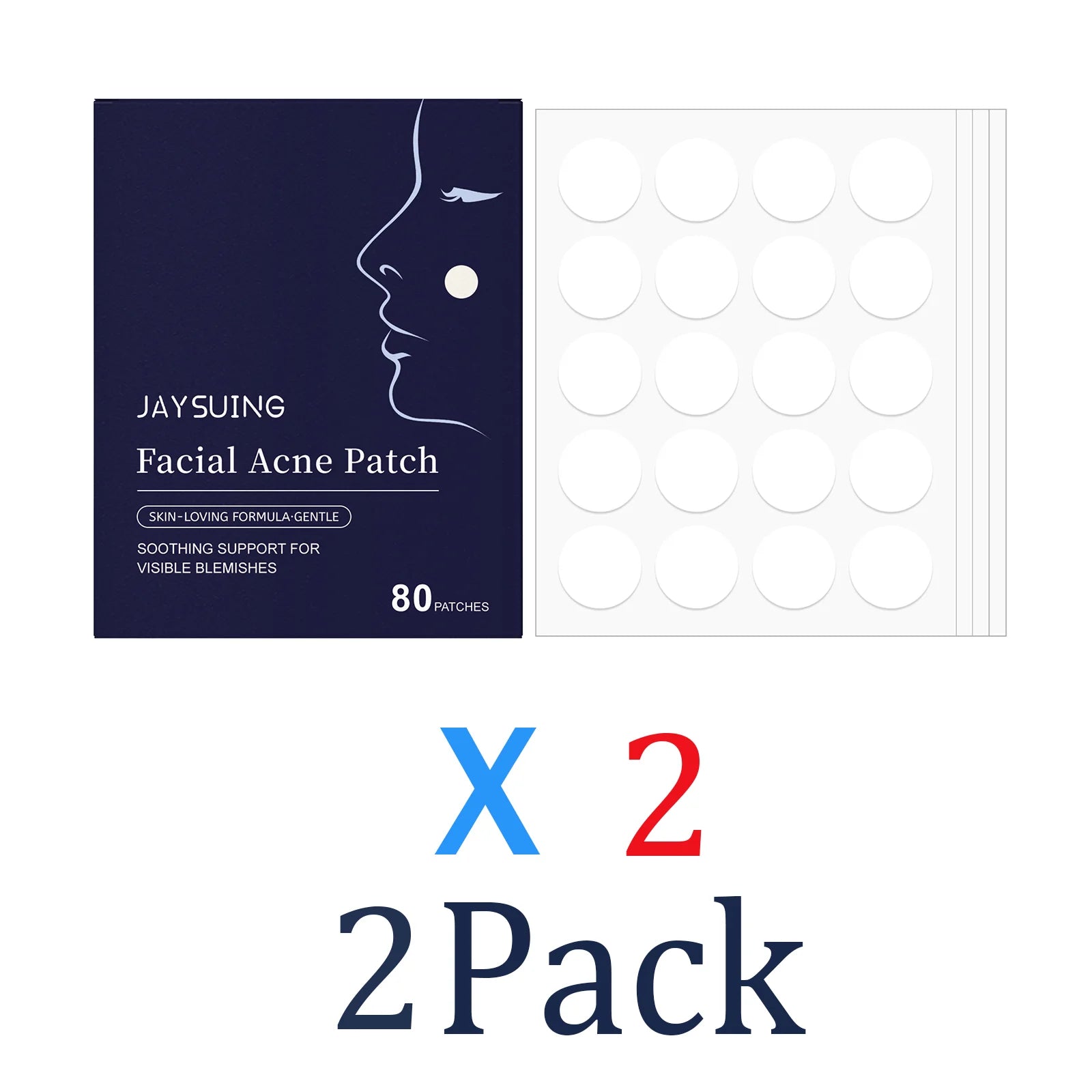 Acne Patches 80 Pcs Salicylic Acid Hydrocolloid Invisible Pimple Patches for Face Blemish Treatment Comedones Care Skin-friendly