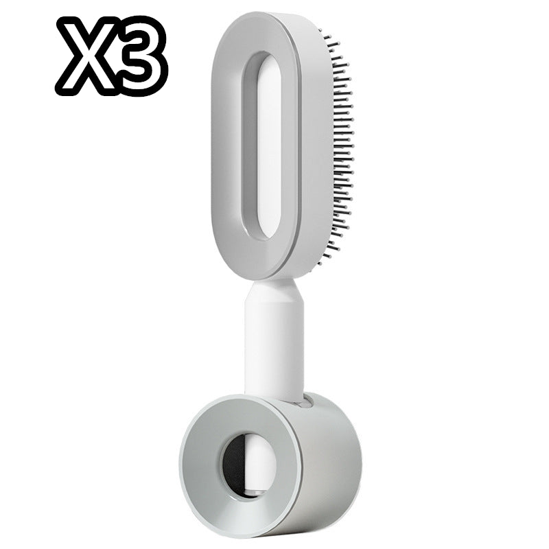 Self-cleaning hairbrush for women, one-touch cleaning, hair loss, airbag, massage, scalp comb, anti-static hairbrush