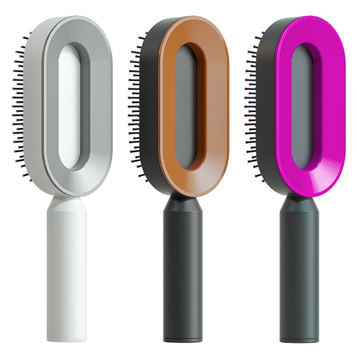 Self-cleaning hairbrush for women, one-touch cleaning, hair loss, airbag, massage, scalp comb, anti-static hairbrush