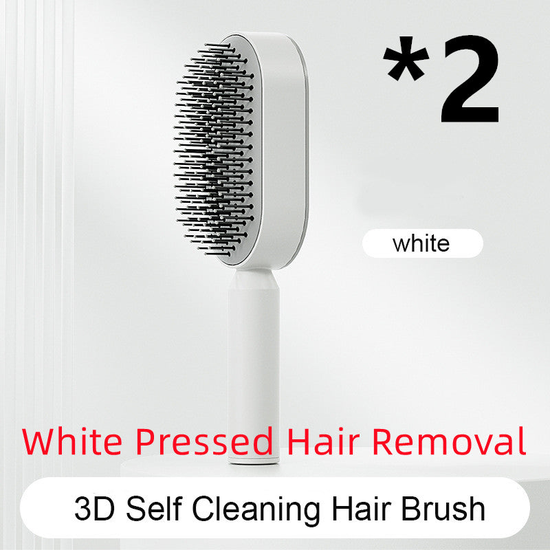 Self-cleaning hairbrush for women, one-touch cleaning, hair loss, airbag, massage, scalp comb, anti-static hairbrush