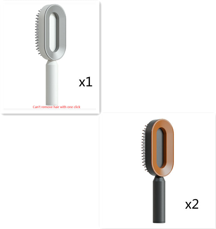 Self-cleaning hairbrush for women, one-touch cleaning, hair loss, airbag, massage, scalp comb, anti-static hairbrush