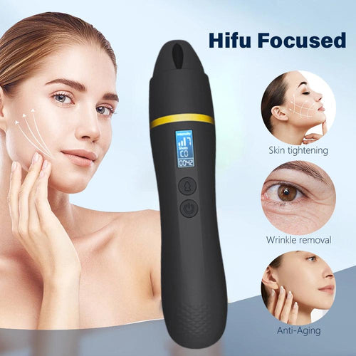 Canon à ultrasons domestique, dispositif de beauté, canon en or noir, crée une machine d'importation et de décoloration de lignes faciales