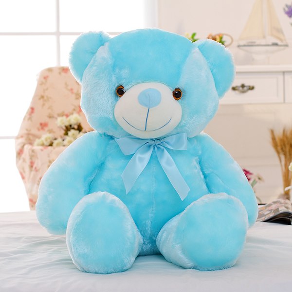 Créatif éclairage LED ours en peluche animaux en peluche jouet coloré brillant cadeau de noël pour enfants oreiller