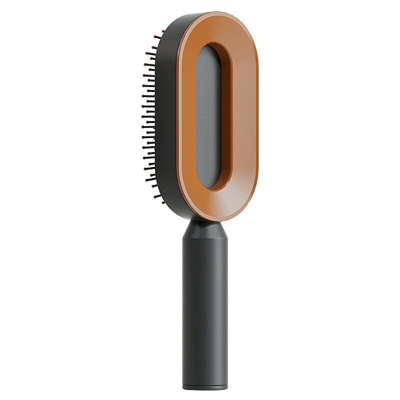 Self-cleaning hairbrush for women, one-touch cleaning, hair loss, airbag, massage, scalp comb, anti-static hairbrush