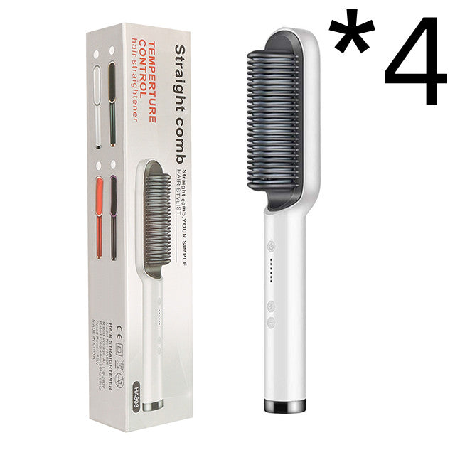 Nouveau lisseur à cheveux 2 en 1 peigne chaud pince à curling aux ions négatifs Brosse à cheveux électrique à double usage