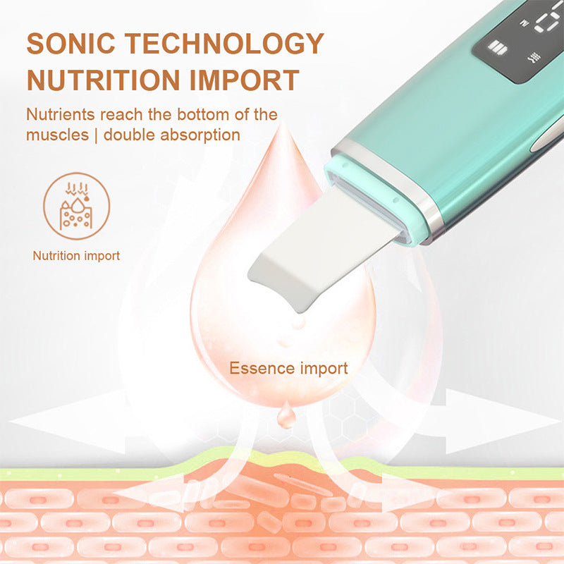 Ultrasonic Vibrating Blackhead Remover, Deep Facial Cleansing, Pore Cleaner, Facial LED Lifting Machine, Peeling Scoop