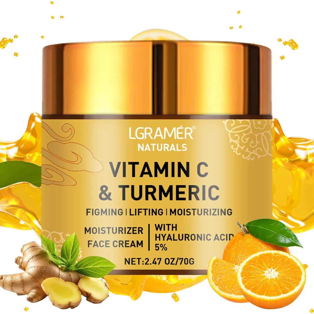 Curcuma Vitamine C Crème pour le visage Rétinol Hydratant Raffermissant Hyaluronique Éclaircissement Réparateur Crèmes blanchissantes pour soins de la peau lisses