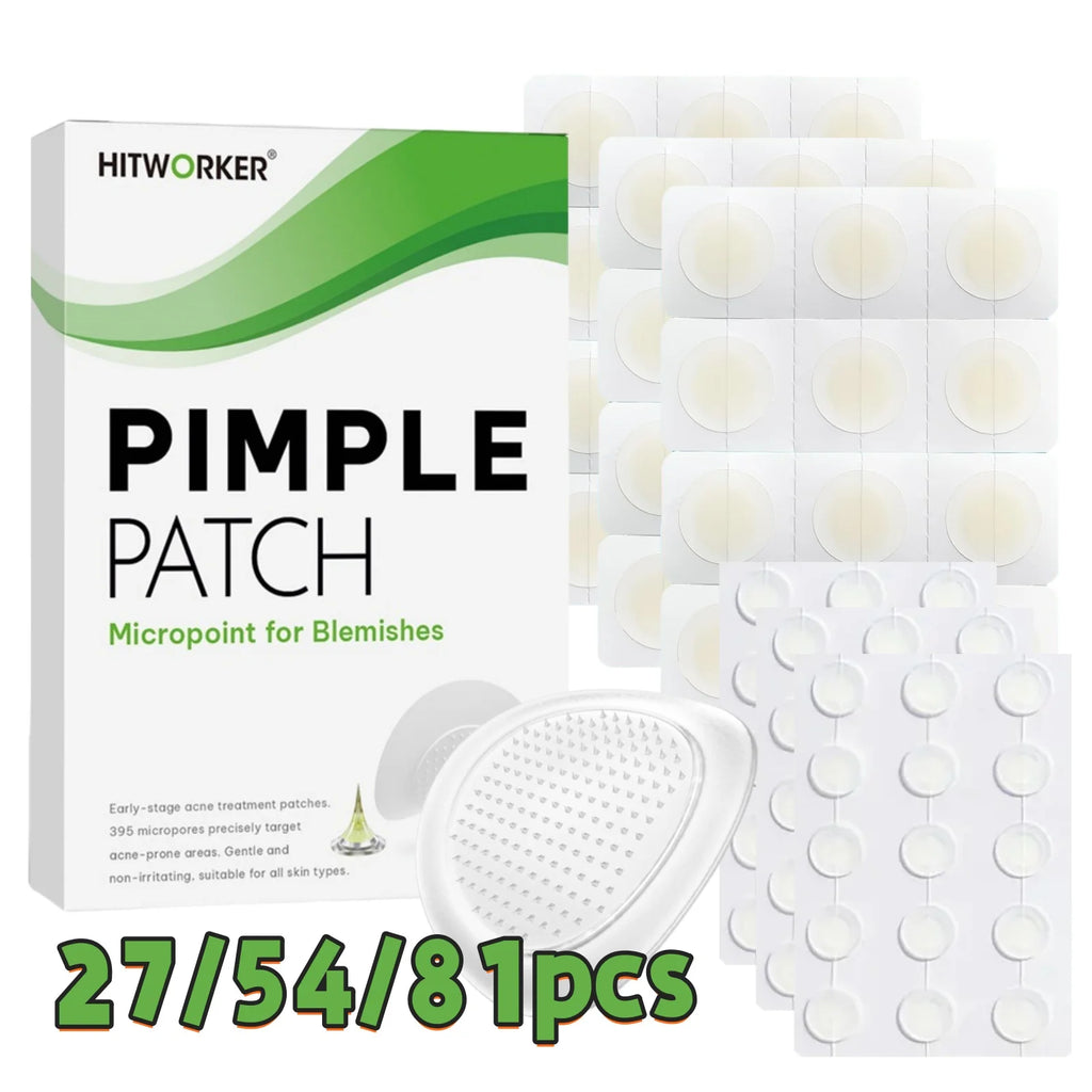 27/54/81-Piece HITWORKER Acne Patches - Infused with Salicylic Acid, Tea Tree Oil &amp; Calendula Oil | For Acne &amp; Blemishes, Residue 