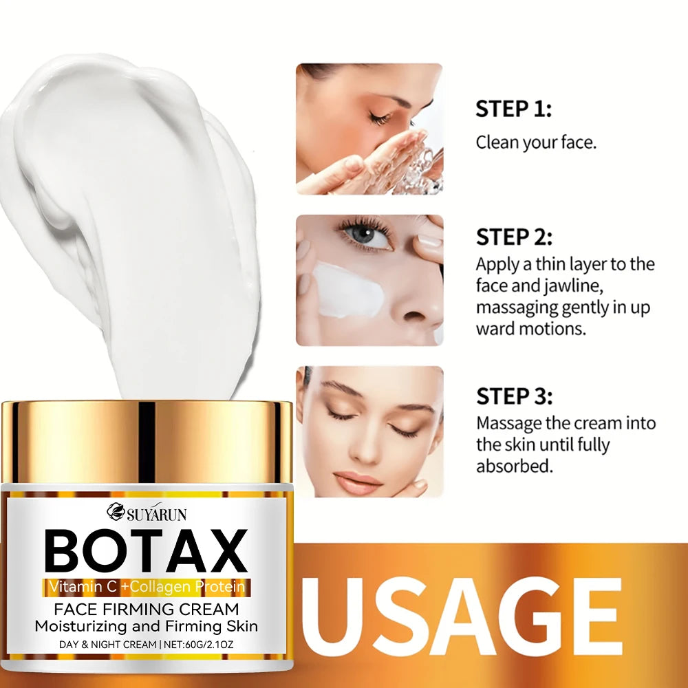 Crème visage anti-âge professionnelle Botax SUYARUN | Formule de réduction des rides et de raffermissement de la peau | Ingrédients naturels.