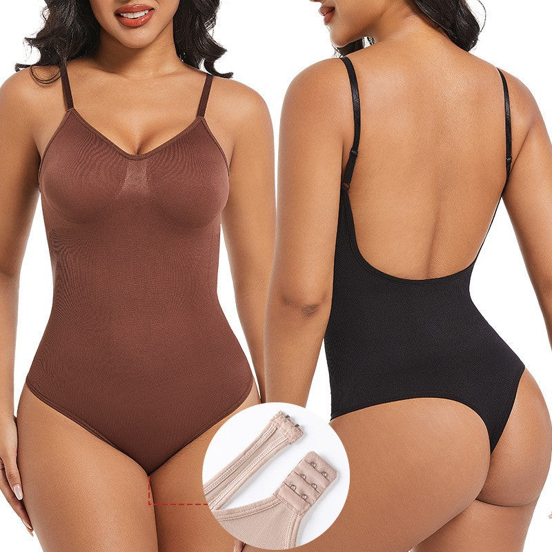 Body style string sans dos pour femme, vêtement de levage des fesses, grande taille, sous-vêtements sexy dos nu, couche de base façonnant le corps