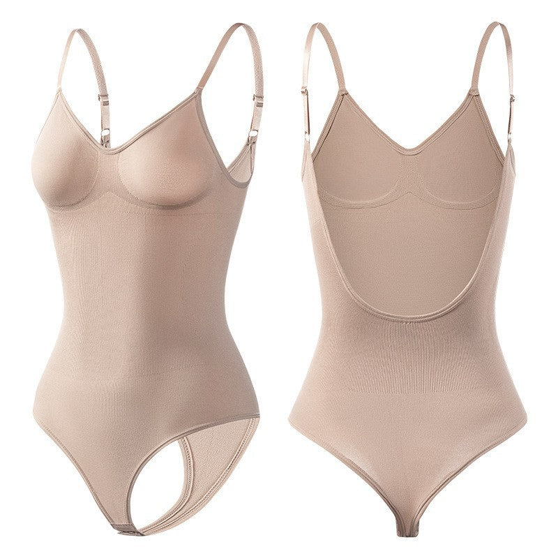 Body style string sans dos pour femme, vêtement de levage des fesses, grande taille, sous-vêtements sexy dos nu, couche de base façonnant le corps
