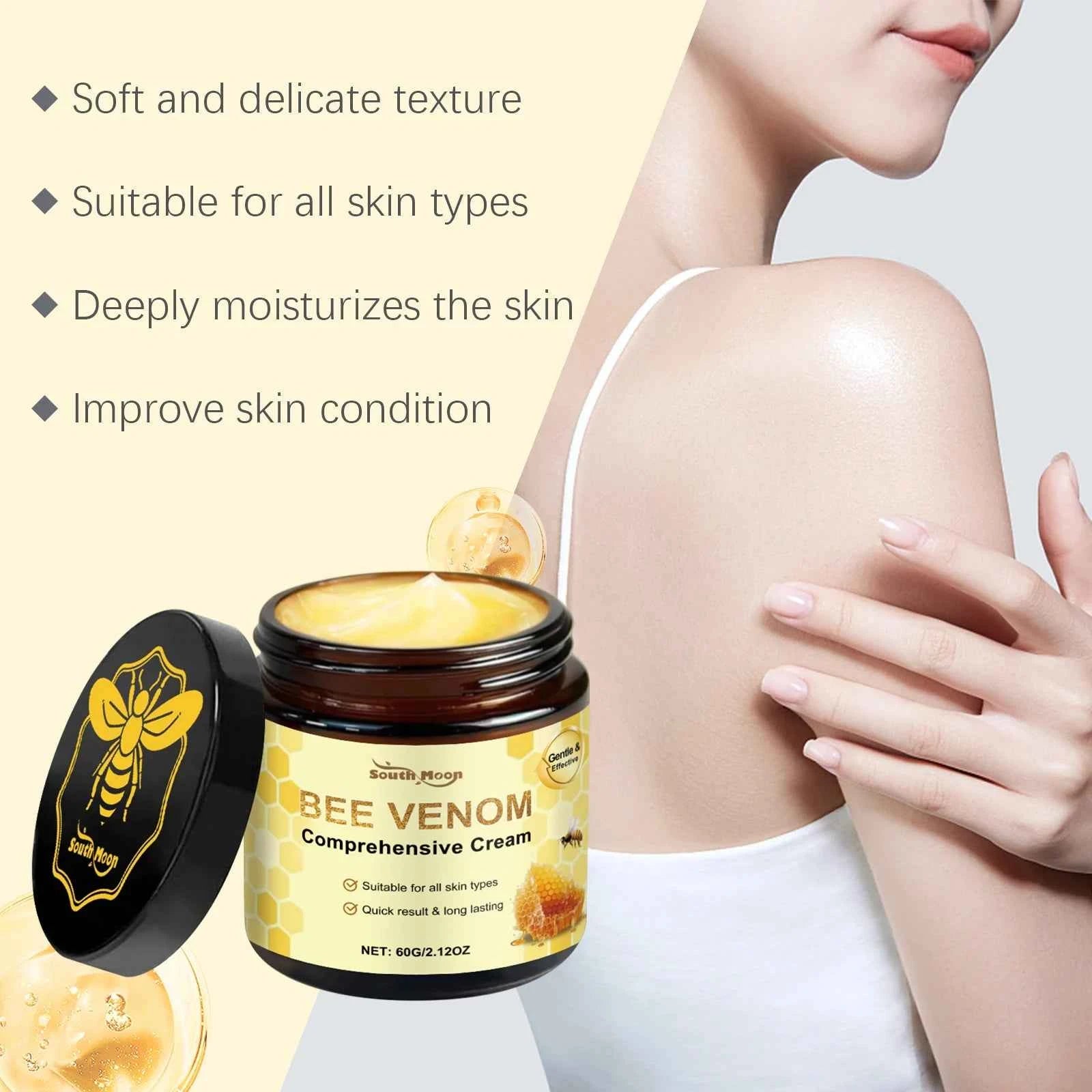 Bee Venom Skin Moisturizer, Gentle Hydrating, Smooth & Delicate, Nourishes Skin, Ideal For Daily Body Care Routine