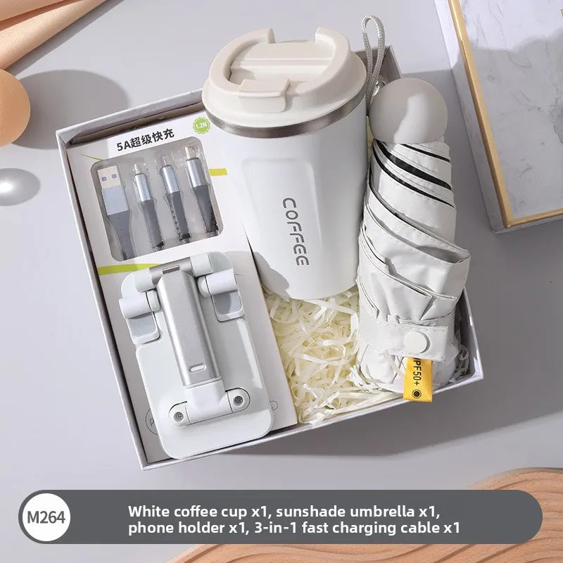 Busin Gift Umbrella Thermal Cup Birthday aduation Present Box Set Creative Festival Supplies Employee Activi Prtion