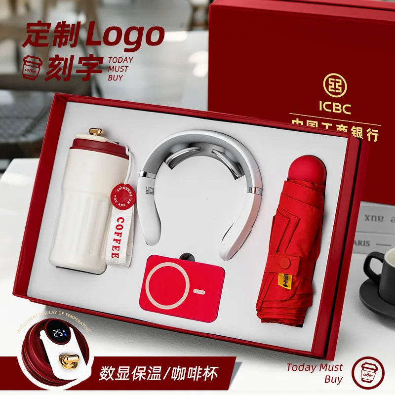 Réunion annuelle Anniversaire Business GiftSet ThermosCup Gift Box CompanyEvent SouvenirGifts personnalisés pour les clients et les employés