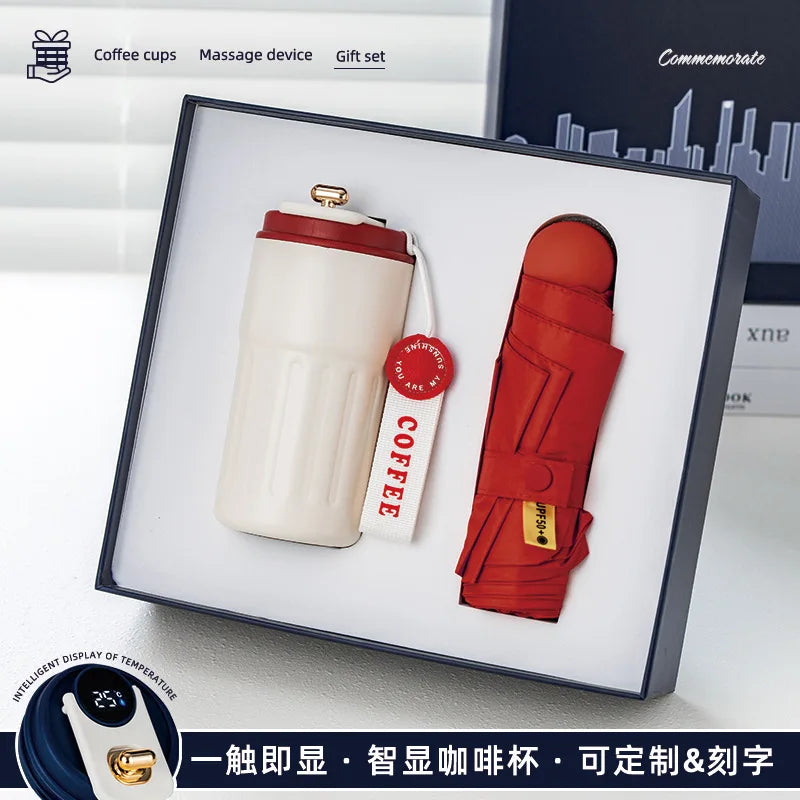 Réunion annuelle Anniversaire Business GiftSet ThermosCup Gift Box CompanyEvent SouvenirGifts personnalisés pour les clients et les employés