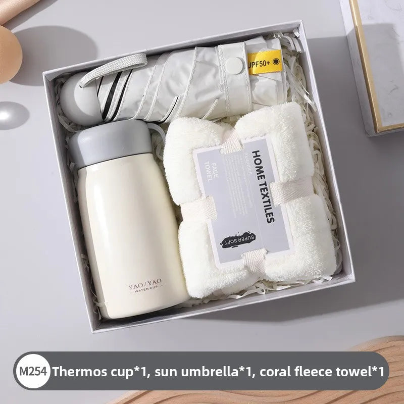 Busin Gift Umbrella Thermal Cup Birthday aduation Present Box Set Creative Festival Supplies Employee Activi Prtion