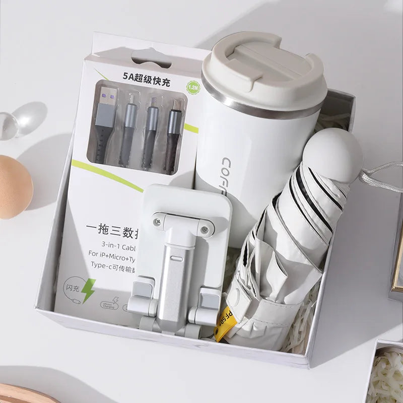 Busin Gift Umbrella Thermal Cup Birthday aduation Present Box Set Creative Festival Supplies Employee Activi Prtion
