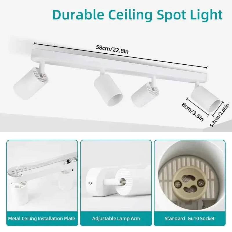 Adjustable LED Ceiling Spotlight Aluminum GU10 Pendant Track Lamp