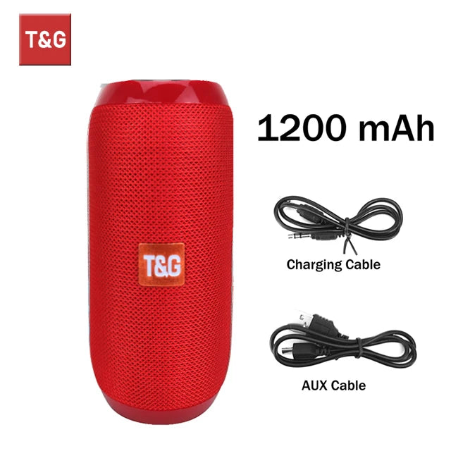 T&amp;G TG117 Bluetooth Speaker, Portable TWS Sound Box, Waterproof Speaker, Outdoor Stereo Surround Speakers, Supports FM Radio and TF Card Reader 
