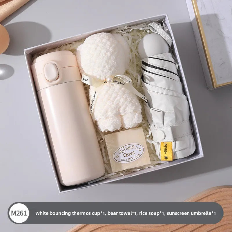 Busin Gift Umbrella Thermal Cup Birthday aduation Present Box Set Creative Festival Supplies Employee Activi Prtion