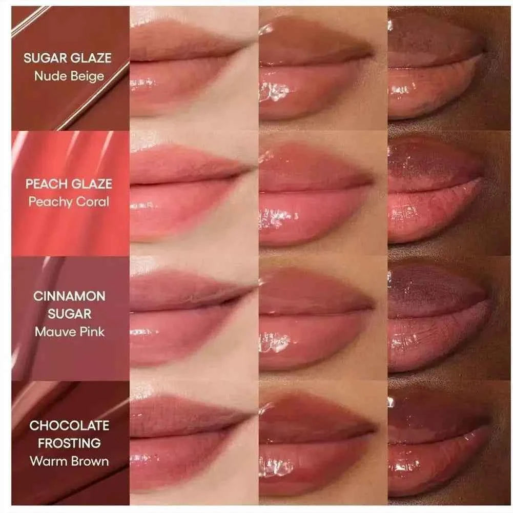 Baume à lèvres en forme de beignet, miroir hydratant, brillant à lèvres, fraise, framboise, glaçage au chocolat, odeur, huile transparente, maquillage