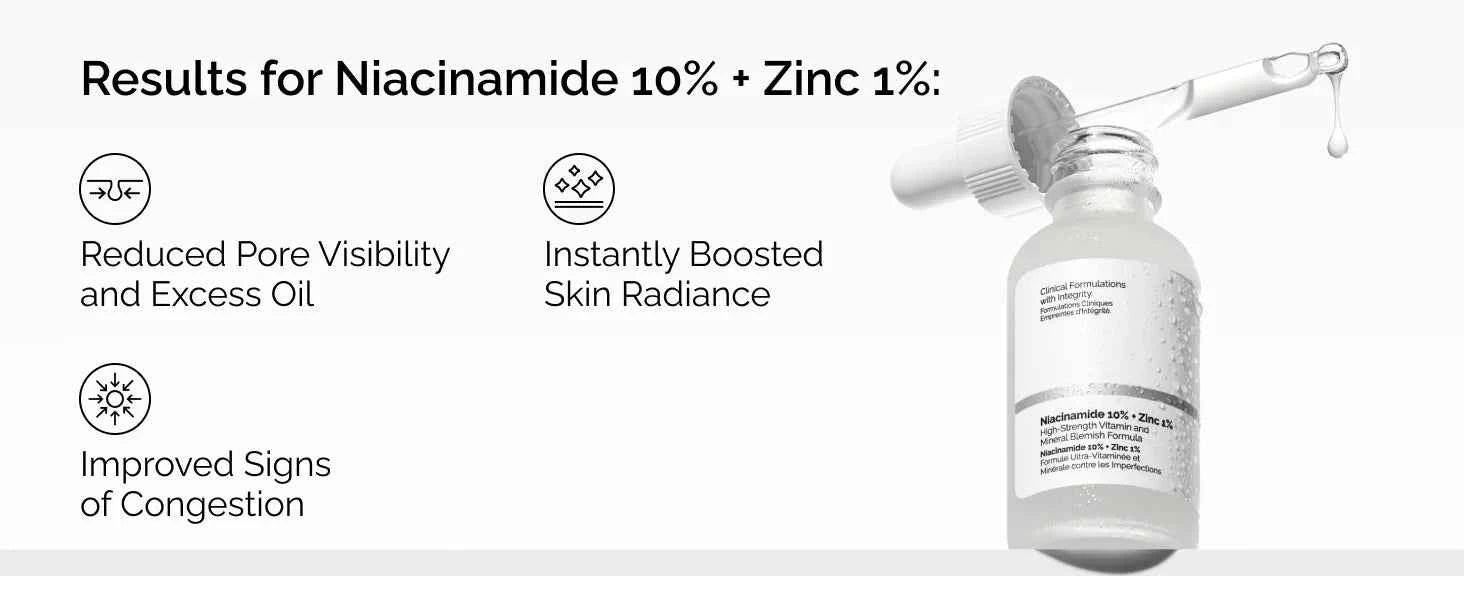 30 ml de 10% Niacinamide+1% zinc, adapté au sérum lisse sur la peau propriétaire aux problèmes, adapté aux hommes et aux femmes