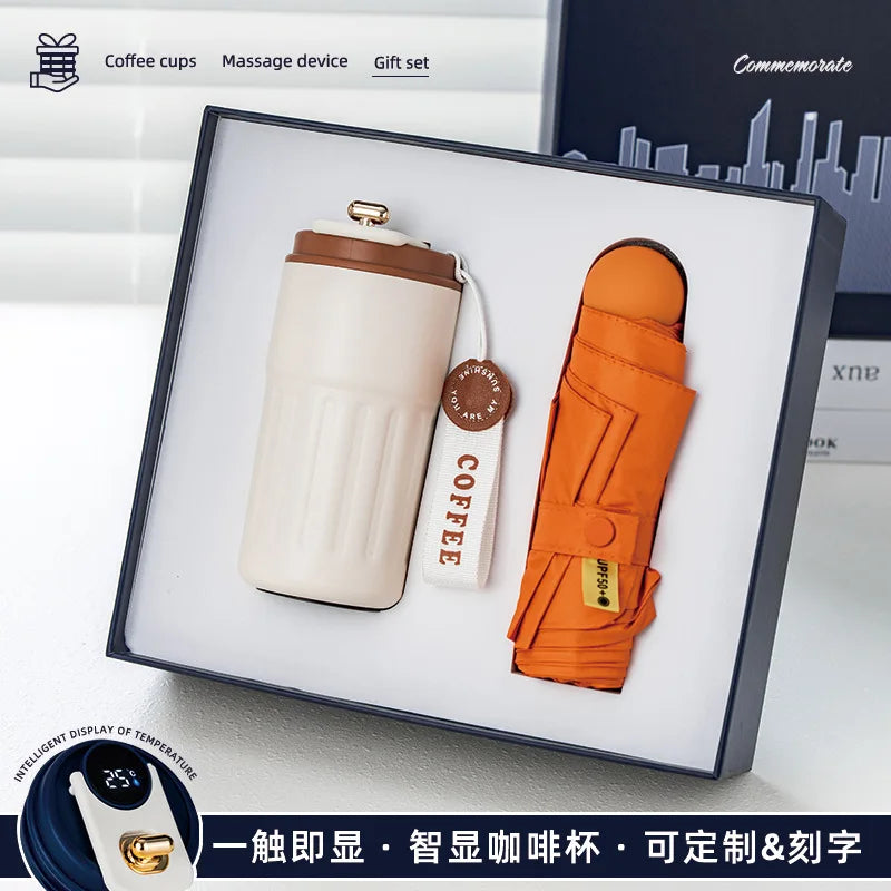 Réunion annuelle Anniversaire Business GiftSet ThermosCup Gift Box CompanyEvent SouvenirGifts personnalisés pour les clients et les employés