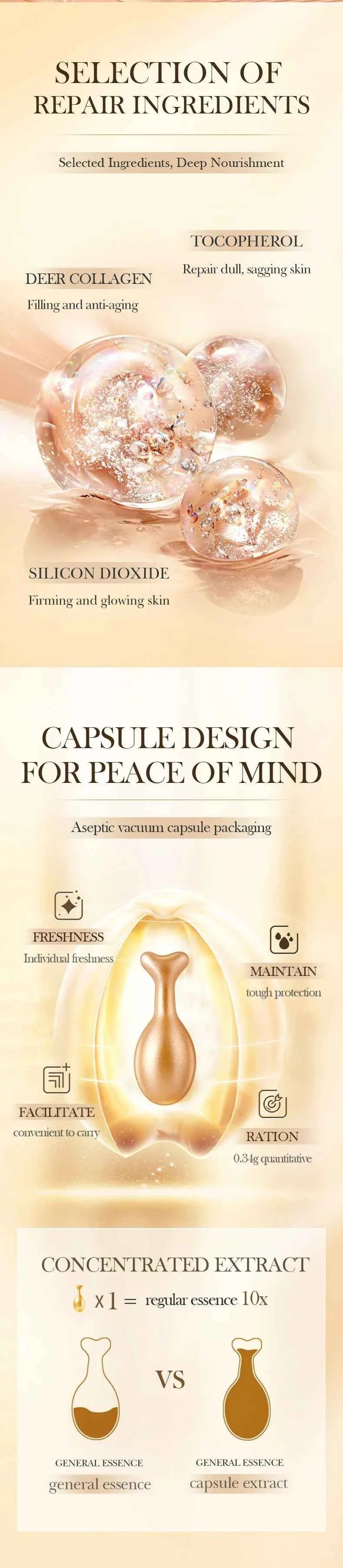 30 pièces SADOER Rose Sanil visage sérum Anti-rides hydratant éclaircissant raffermissant Essence du visage beauté visage produits de soins de la peau