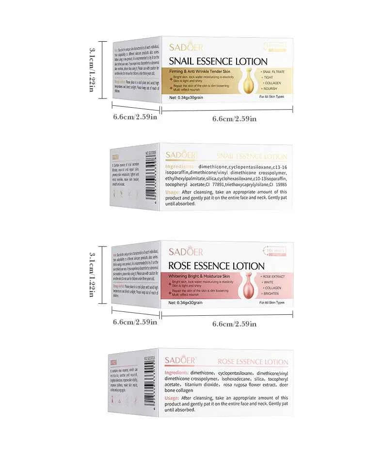 30pcs SADOER Rose Sanil Face Serum Anti Wrinkle Moisturizing Brightening Firming Facial Essence Beauty Face Skin Care Products