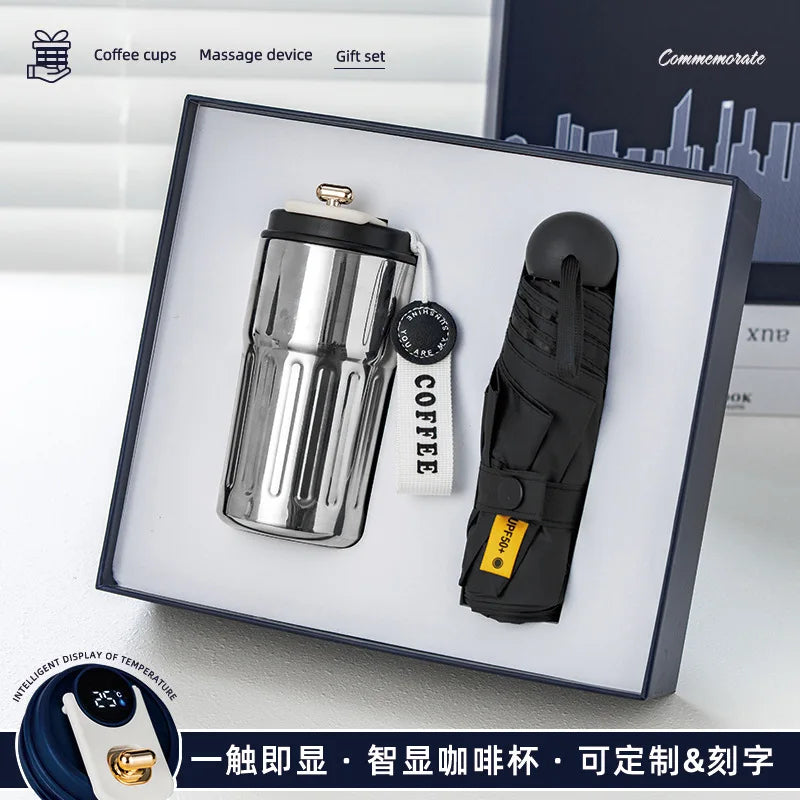 Réunion annuelle Anniversaire Business GiftSet ThermosCup Gift Box CompanyEvent SouvenirGifts personnalisés pour les clients et les employés