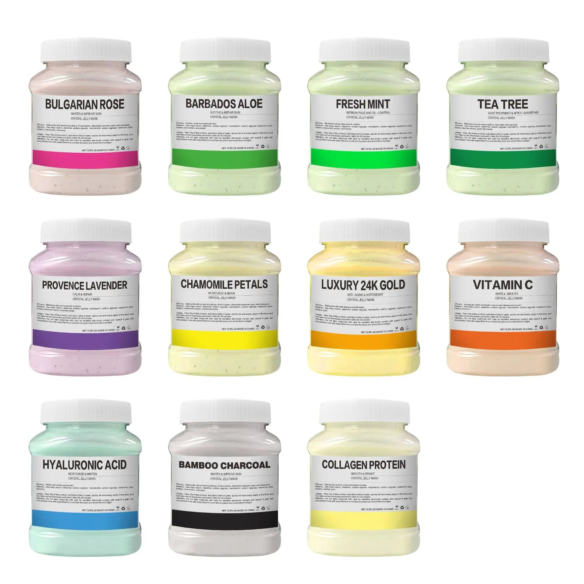 350g Hydrating 24K Gold Soft Mask Powder Rose Petal Crystal Jelly Mask