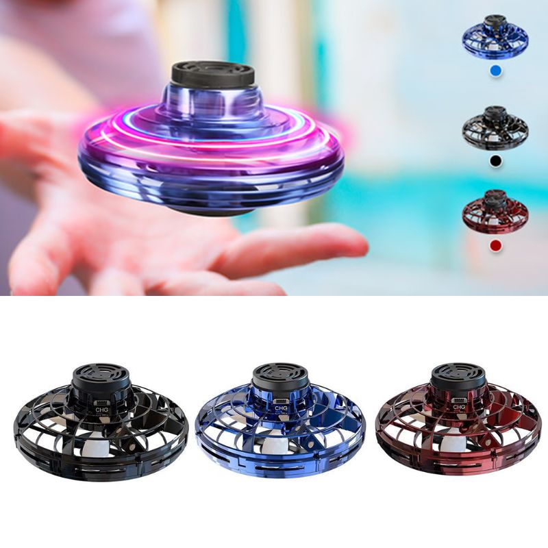 Mini Fingerpoint Gyro Interactive Decompression Toy Drone LED UFO Type Hélicoptère Volant Spinner Toy Enfants