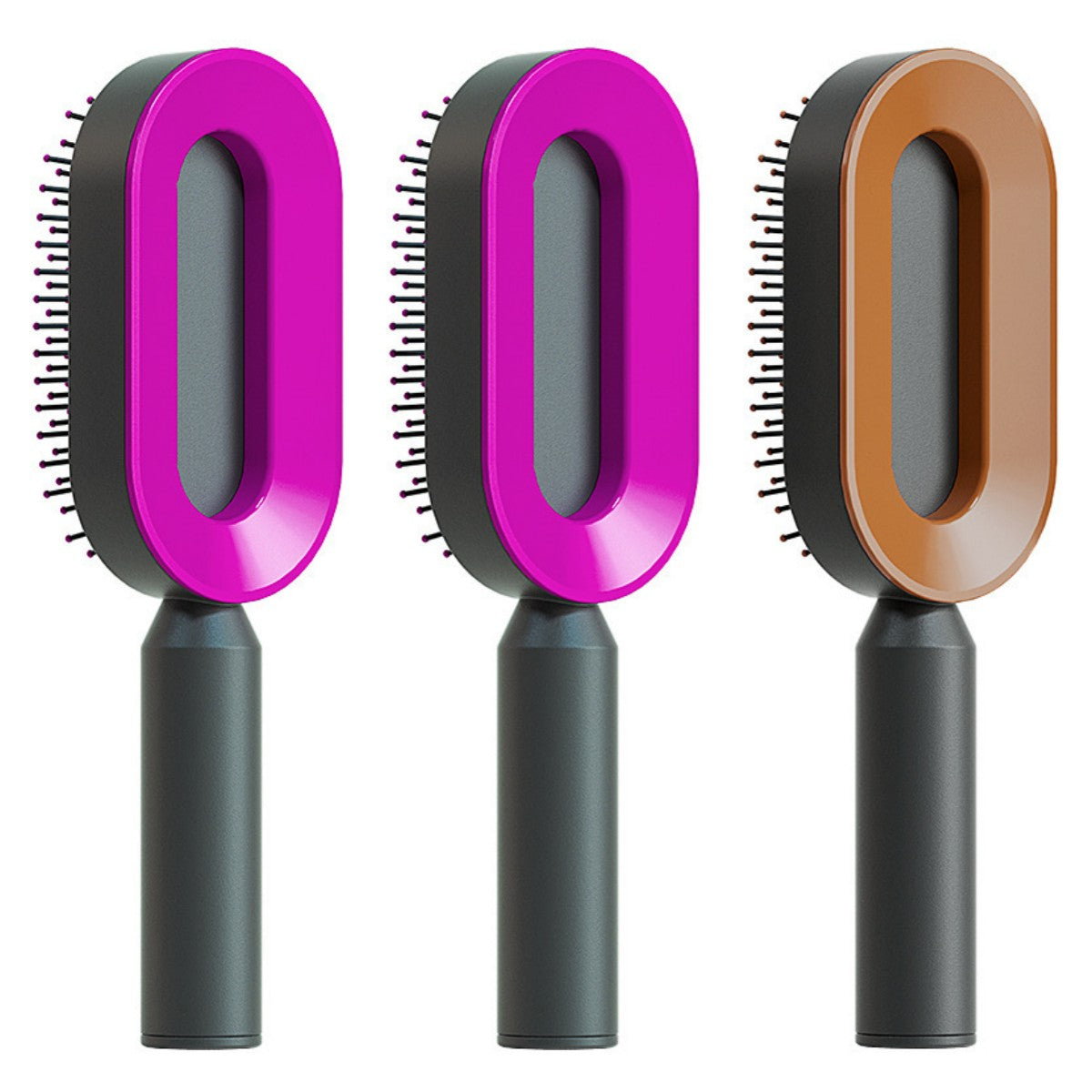 Self-cleaning hairbrush for women, one-touch cleaning, hair loss, airbag, massage, scalp comb, anti-static hairbrush