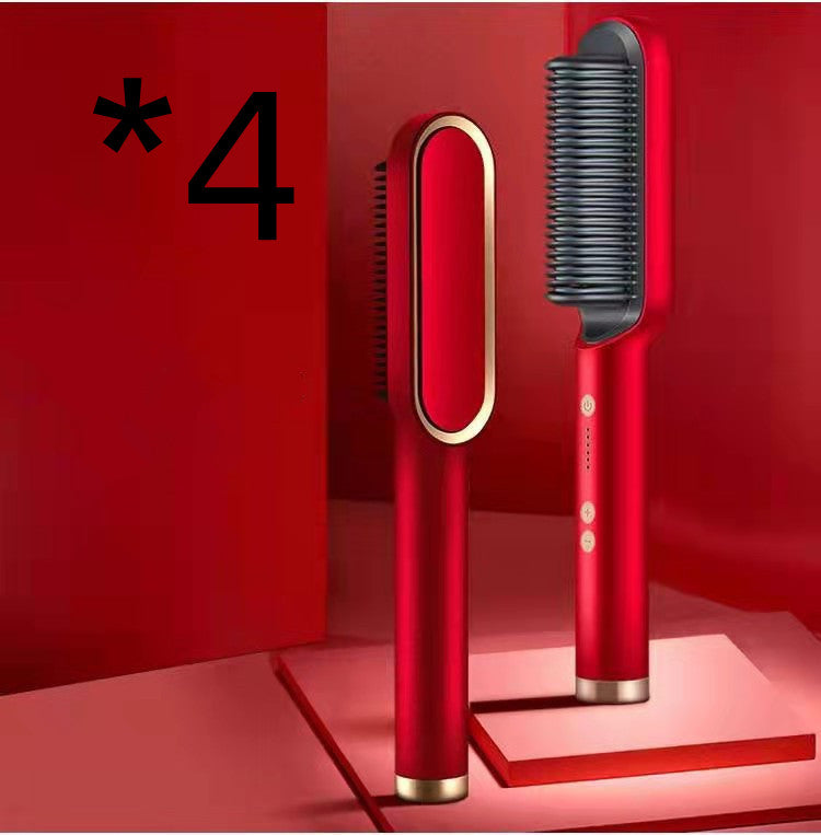 Nouveau lisseur à cheveux 2 en 1 peigne chaud pince à curling aux ions négatifs Brosse à cheveux électrique à double usage