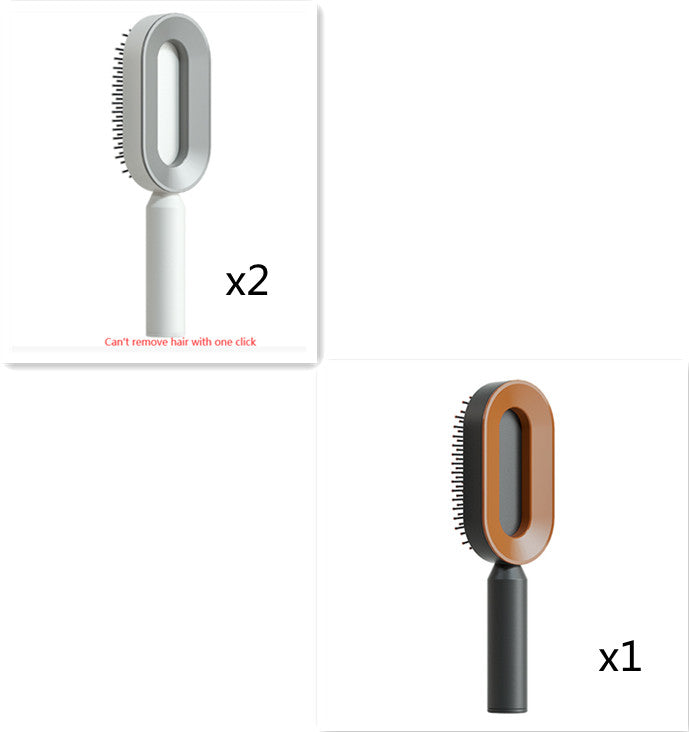 Self-cleaning hairbrush for women, one-touch cleaning, hair loss, airbag, massage, scalp comb, anti-static hairbrush