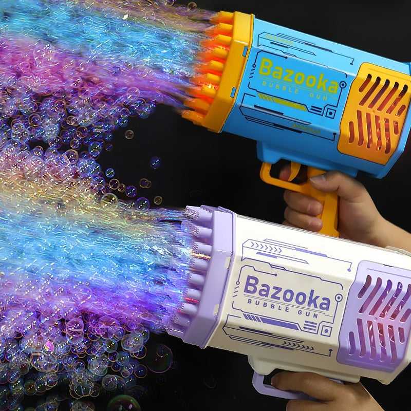 Bubble Gun Rocket 69 Holes Soap Bubbles Machine Gun Shape Blower Souffleur automatique avec jouets légers pour enfants Pomperos