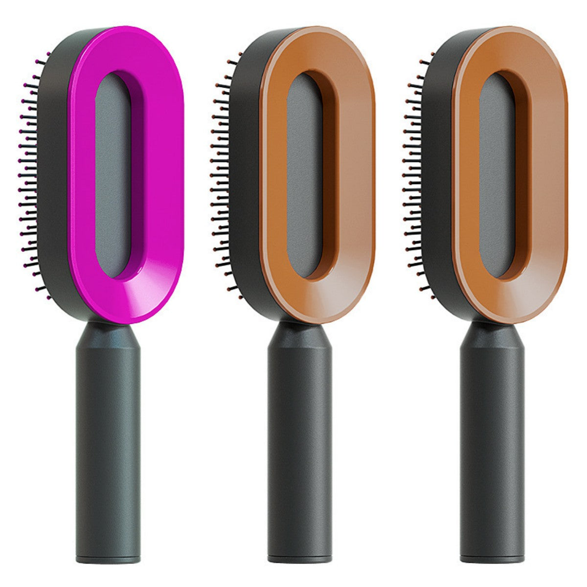 Self-cleaning hairbrush for women, one-touch cleaning, hair loss, airbag, massage, scalp comb, anti-static hairbrush