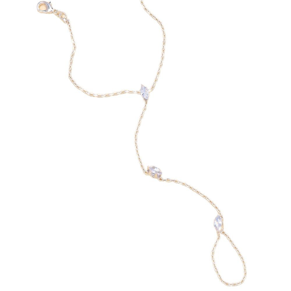 Bracelet sans doigts minimaliste en zircon taille marquise ultra glamour