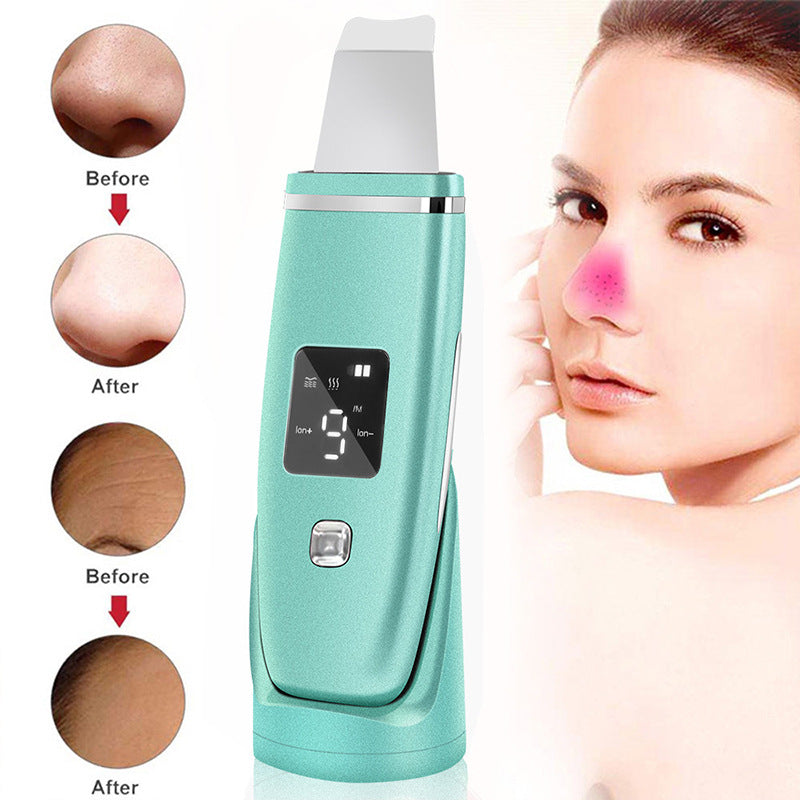 Ultrasonic Vibrating Blackhead Remover, Deep Facial Cleansing, Pore Cleaner, Facial LED Lifting Machine, Peeling Scoop